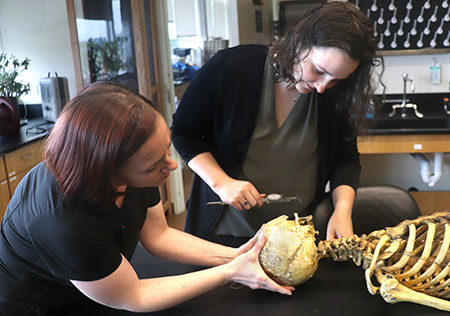 Megan with cadaver