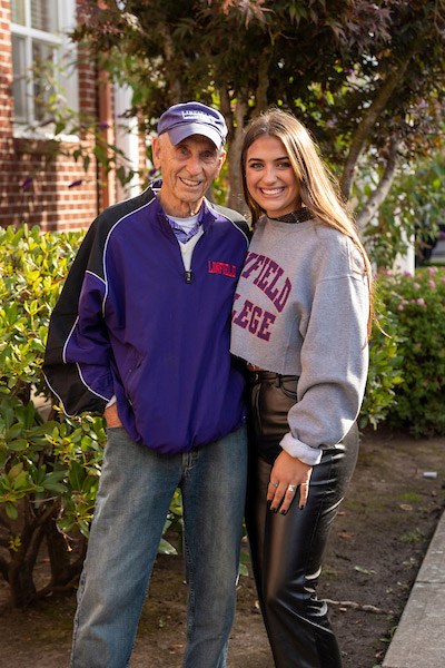 Annie and her grandfather Bob Flood '58