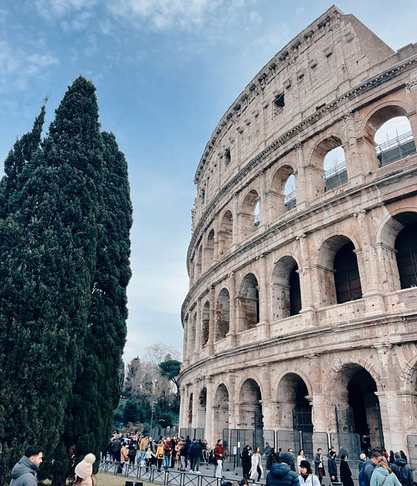 Outside the colosseum.