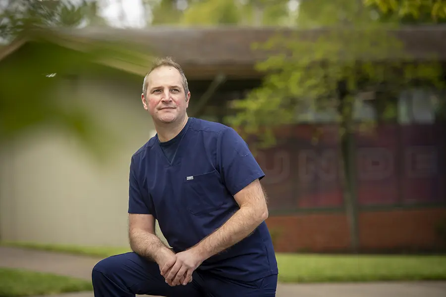 Photo of Ryan on the Linfield Portland campus.