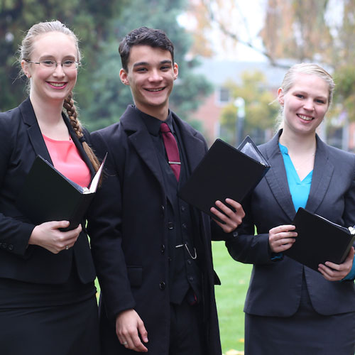 Three students from the debate team.