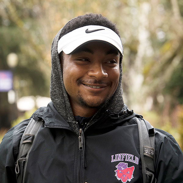 male student heading to class