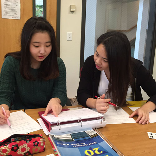 students studying